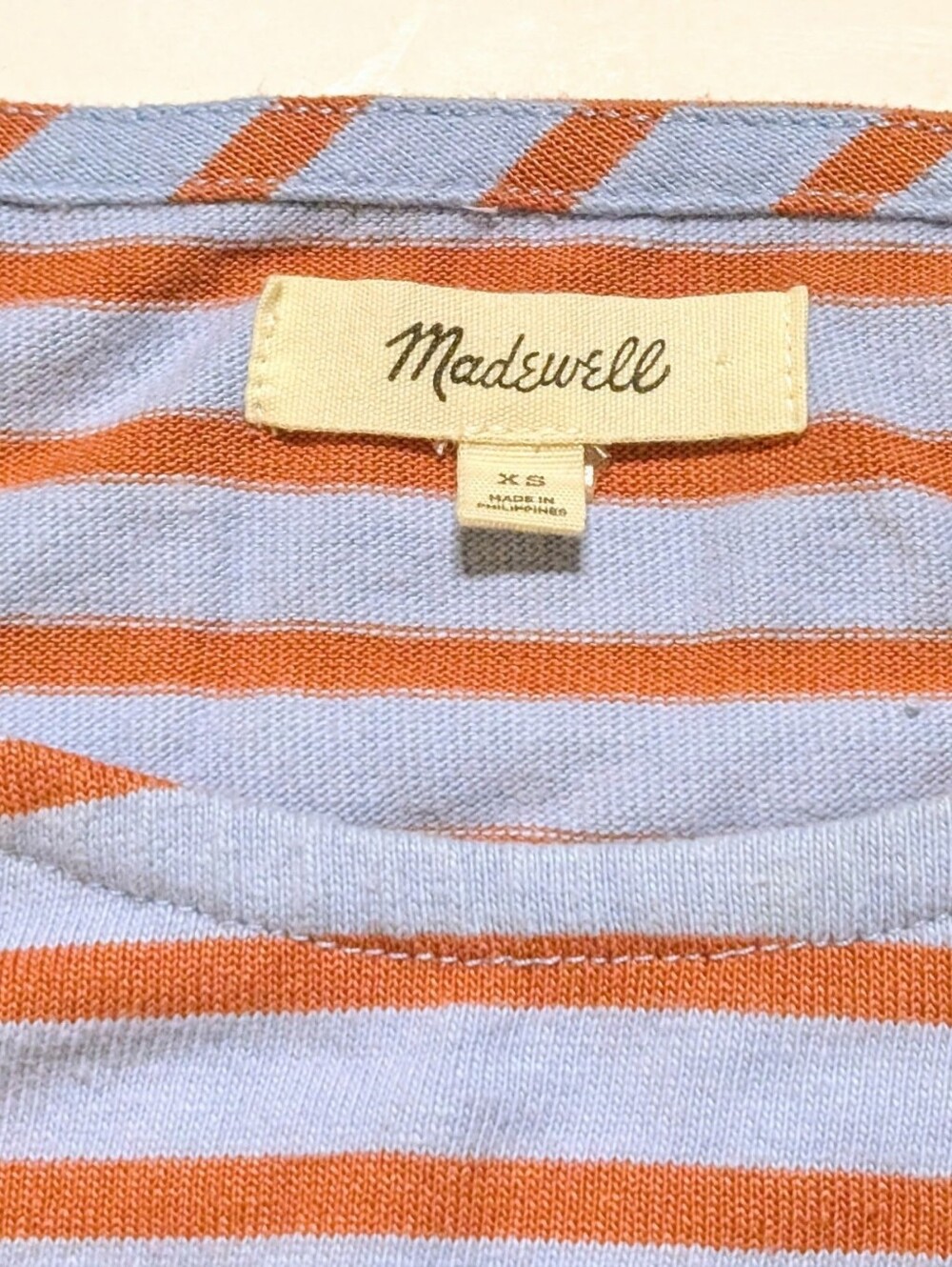 Madewell Shirred Sleeve Sailor Tee Size XS Dense